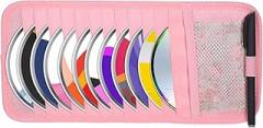 CD Holder for Car Visor, Vehicle Sun Visor Organizer Large Capacity with 12 DVD Storage Sleeves 1 Mesh Pocket 1 Pen Holder and Elastic Strap