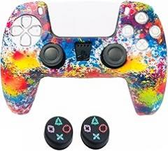 PSS PS5 Controller Silicone Cover Case Skin Anti Slip Protective Case Sleeve for Sony Playstation 5 DualSense Controller with Thumbgrips Free