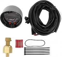 Oil Pressure Gauge, 30-0301 0 to 100 PSI 7 BAR High Accuracy Electronic Fuel Pressure Gauge Meter with Peak Button, Easy Installation for Vehicle, Ideal for High Performance Cars