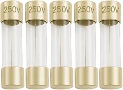 500mA (0.5A Amp) GMA Glass Fuses, 5x20mm (0.20 x 0.79inches), 250V Fast-Blow, Fast Acting Fuses for Electronics, Appliances, and Circuit Protection, 5 Pack