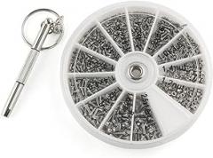 E-outstanding 600pcs M1 M1.2 M1.4 M2.5 Mini Electronics Screws Nuts Assortment Tool Kit 12 Kinds of Repair Hardware Tools Box with Screwdriver for Electronic Products