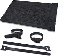 100pcs Reusable Cable Ties - Hook and Loop Cable Straps for Wire Management - 6 Inch Adjustable Cord Organizer & Wire Ties for Electronics, PC, Home Office & Garden - Black Fastening Wraps