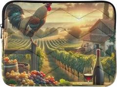 Soft Laptop Sleeve Portable Electronic Device Cover Farmhouse Rooster Grape Wine Protective Case with Zipper