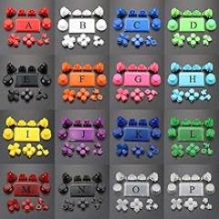 Buttons Full Set for PS4 Pro Joysticks Dpad R1 L1 R2 L2 Direction Key ABXY Buttons JDS 040 JDS-040 for Sony Playstion 4 Pro Controller (Red)