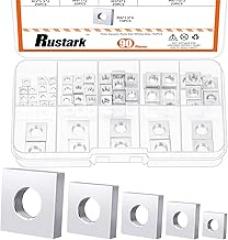 90Pcs M3 M4 M5 M6 M8 Square Nuts Assortment Kit, White Zinc Plated Metric Coarse Thread Machine Square Nuts for Mechanical Electronic Equipment