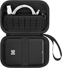 Hard Carrying Case for KODAK Step Instant Smartphone Photo Printer - Portable Mini Color Wireless Mobile Printer, Zipper Mesh Pocket for USB Cable, Photo Paper, Black