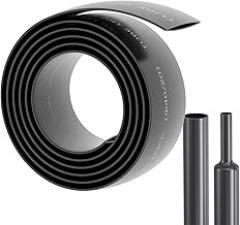 1 Meter(3.28ft) 40mm OD Heat Shrink Tubing Roll 2:1 Ratio Waterproof Heat Shrink Tubing Insulation Sealing Wear-Resistant Black Shrink Tube Suitable for Wire/Electronic Component Protection
