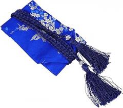 Milisten Ethnic Style Tassel Waistband Belt for Women Kimono Waist Wrap Clothes Accessory Fashion Blue Sash for Traditional Japanese Outfit