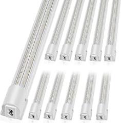 VEVOR 10 Pack LED Shop Light, 4 FT, 40W Linkable Shop Light Fixture, 6500 LM Ceiling Lights 59 in Power Cords with ON/Off Switch 48 in Connector Cables, for Garage Warehouse Home Workkshop and Office