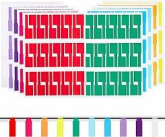 300 Pcs Cable Labels for Cable Management, Colorful Waterproof Cord Tag for Electronics, Self Adhesive Tear Resistant Wire Labels for Handwriting, 10 Colors 10 Sheets