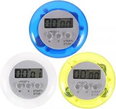 TOYANDONA Digital Kitchen Timer 3pcs Large Digit Electronic Timers for Cooking Baking Sports Games with Loud Alarm Portable White Green Blue Set