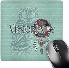3dRose, Purple Owl Native American Animal Spirit with Dream Catcher Visionary, Mouse Pad