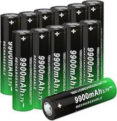12Pack Flat Top 3.7volt I8650 Rechargeable Battery Flat Top I865O 3.7v Batteries for Flashlights, Headlights, Electronic Device-Durable,12P