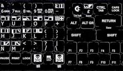 Commodore 64 Self-Adheisive Keyboard Stickers Label Shortcut Decal Black Editing