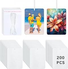 200 pcs sublimation air fresheners blanks ，sublimation car freshener blanks with packaging air freshener blanks DIY Air Freshener for Car and Home Hanging Decoration