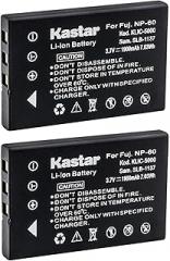 Kastar 2-Pack Battery Replacement for CAS101 (NP60), Creative Introduces Enhanced Divi CAM 428 Mini Digital Camcorder/Creative Vado HD Camera MP3