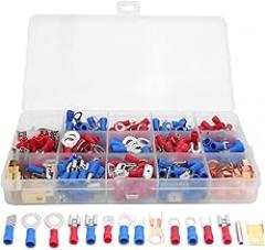 Wire Terminals 300Pcs Wire Terminals Kit, Round Pre Insulated ColdPressed Terminals Electrical Wire Terminal Connector, Electronic Component Terminal
