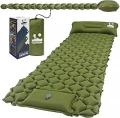 1.8 Pounds Ultralight Camping Sleeping Pad - R-Value 3.0 for 4 Seasons, Durable & 100% Waterproof Outdoor Air Mattress, Compact Sleeping Mat for Hiking, Backpacking, Travel