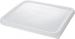 Rubbermaid Commercial Products Large Lid For 12/18/22 Qt. Plastic Space Saving Square Food Storage Container, White, Lid for Kitchen/Restaurant/Cafeteria for Wet/Dry Food Storage, Pack of 6