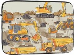 Bau-Trucks Printed Laptop Sleeve for Men Women Shockproof Laptop Bag for Travel Office School, black, 13 inch