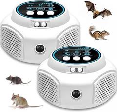 2026 Upgraded Mouse Repellent Ultrasonic Plug in Mice Repellent Indoor Control for Rodent Rat Mouse Mice Squirrel 3 IN1 Electronic Repellent Devices for House Garage Basement Attic,2 Pack(White)