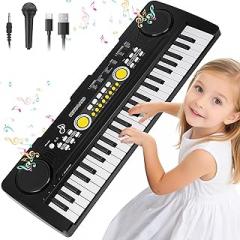 49 Key Piano Keyboard for Kids Music Toys Ages 3-5 Electronic Keyboards Pianos with Microphone for 3 4 5 6 Year Old Boys Girls Birthday Gifts
