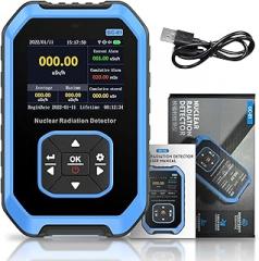Geiger Counter Nuclear Radiation Detector - Radiation Dosimeter with LCD Display, Portable Handheld Beta Gamma X-ray Rechargeable Radiation Monitor Meter, 5 Dosage Units Switched