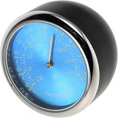 Luminous Car Thermometer Clock Blue Electronic Quartz Dashboard Temperature Gauge for Vehicle Interior with Digital Display and Night Visibility