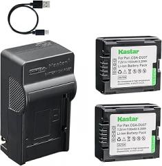 Kastar 2-Pack Battery and AC & USB-C Charger, Compatible with Panasonic CGA-DU06 DU07 NV-GS35 GS50 GS80 GS150 GS180 GS300 GS400 GS500, Hitachi DZ-BP7 DZ-GX20 GX25M HS300 HS303 HS500 HS903 Camcorders
