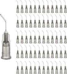 uxcell 60 Pcs Pre Bent Dispensing Needle Tips, 22 Gauge Stainless Steel 45 Degrees Bent Dispensing Tips 0.5