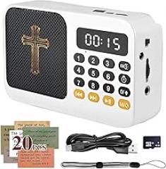 KJV Audio Bible Player, King James Version Electronic Bible, New and Old Testament Talking Audio Bibles for Seniors, Christian Gift for Mother Father Grandma(White)