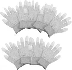 5 Pairs Static Protective Gloves with PU Coated Fingertips Non Slip Industry Work Gloves for Electronics Dust Workshop Use and Handwear