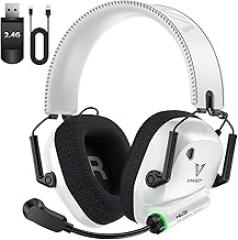 Wireless Gaming Headset for PS5, PS4, PC, Switch, 2.4GHz USB Dongle Bluetooth 5.4 Gaming Headphones with Noise Canceling Mic, 50mm Drivers Stereo Sound, RGB Lights, 50H Battery Life