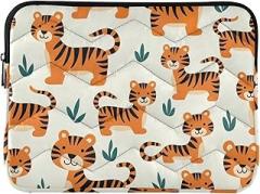 Laptop Cases 13, 13.3, 14 Inch Playful Tigers Orange Protective Case with Zipper Portable Electronic Device Cover