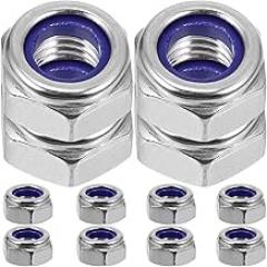 LIFKOME 15pcs M10 Nylon Lock Nuts Hexagon Thread Nuts 17mm Width Stainless Steel Industrial Fasteners for Electronic Products and Lamp Parts