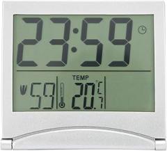 Electronic Compact Desk Alarm Clock Foldable Calendar Temperature Timer Clock for Travel