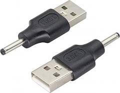 (2 Pack) USB to DC 3.0 × 1.1mm Power Adapter 5 Volt USB 2.0 A Male to DC 3.0×1.1mm Male DC Power Charge Barrel Connector for 5 Volt Small DC or USB Electronics Charging(M/3.0×1.1)
