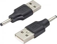 (2 Pack) USB to DC 3.0 × 1.1mm Power Adapter 5 Volt USB 2.0 A Male to DC 3.0×1.1mm Male DC Power Charge Barrel Connector for 5 Volt Small DC or USB Electronics Charging(M/3.0×1.1)