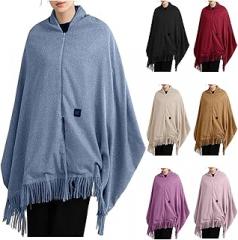 Heated Shawl Wraps for Women Men USB Heating Blanket Portable Wearable Warm Scarf for Winter Home Office Travel