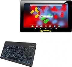 BoxWave Keyboard Compatible with Linsay F10XIPSBKCOP (10 in) - SlimKeys Bluetooth Keyboard - with Backlight, Portable Slim LED 7 Colors - Jet Black
