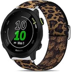 Lamshaw Compatible for Garmin Forerunner 55 Band, Stretch Elastics Nylon Adjustable Replacement Strap Accessories Compatible for Garmin Forerunner 55 / Approach S42 / Approach S12