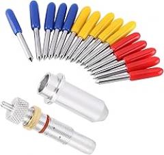 15Pcs Cutting Knife Blades for Cutting Tungsten Steel Plotter Blades with Holder Base