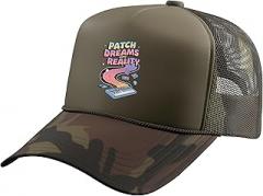 Analog Synth Gear Electronic Musician Art Designs Patch Dreams Modular Synth Electronic Music Art Trucker Hat with Adjustable Mesh Back