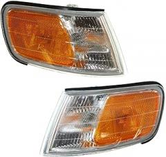 Signal Light Assembly 2pcs Left Right Side Plastic Lens Clear & Amber Corner & Incandescent with for Honda for Accord 1994-1997 with Bulbs 34300SV4A02 9620000