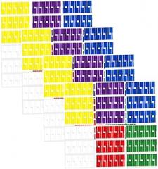 jojofuny 24Sheets Multicolor P Shaped Adhesive Cable Tags Cord Labels for Electronics Tear Resistant Wire Labels for Home Office Organization