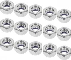 Healifty 15pcs M8 Nylon Lock Nuts Set 304 Stainless Steel Fasteners 13mm Width for Machinery Electronics Lamp Assembly