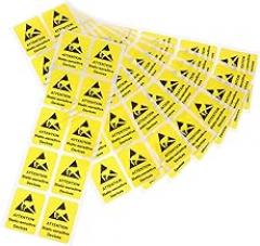 80pcs Caution Warning Stickers for Static Devices Adhesive Labels for Safety Easy Application for Electronic Products