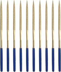 uxcell Diamond Needle File Set 3mm x 140mm, Square Files Titanium Coated Tools for Metal Wood Stone Glass, 10pcs