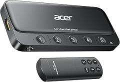 acer HDMI Switch 5 in 1 Out [4K@60Hz, HDMI 2.0, HDCP 2.3, HDR] Switcher with Remote, Supports DTS, Dolby, Work for PS5/Xbox/Switch/Roku/TV Stick/Projector