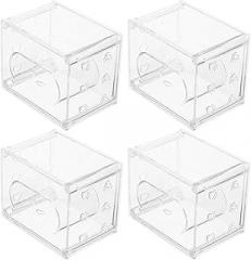 ARTIBETTER 4pcs Plastic Watch Box Travel Organizer for Men and Women, Square Watch Display Case Jewelry Storage Holder and Electronics